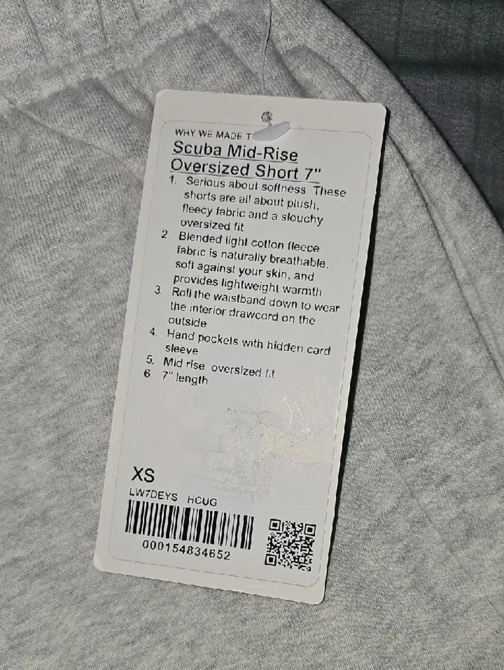 Lululemon Scuba Mid Rise Oversized Short 7
